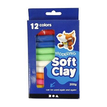 Soft Clay Set with Various Colors, 200gr.