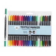 Double-sided Textile Markers - Basic Colors, 20 pcs.
