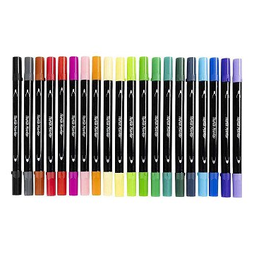 Doppelseitige Textilmarker - Grundfarben, 20 Stk.