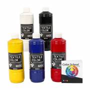 Fabric paint - Primary colors, 5x500ml