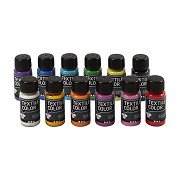 Opaque Fabric Paint - Set of 12 Colors, 50ml