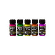 Neon Fabric Paint - Set of 5 Colors, 50ml