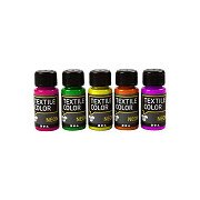 Neon-Stofffarbe - 5er-Set, 50 ml