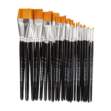 Flat Brushes - 7 sizes, 30pcs.