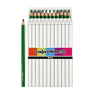 Triangular Jumbo Colored Pencils - Green, 12pcs.