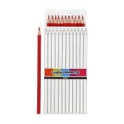 Triangular colored pencils - Red, 12 pcs.