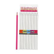 Triangular Colored Pencils - Pink, 12pcs.