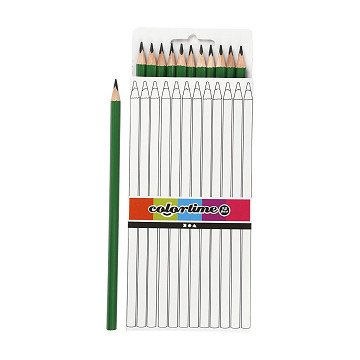 Triangular Colored Pencils - Green, 12pcs.