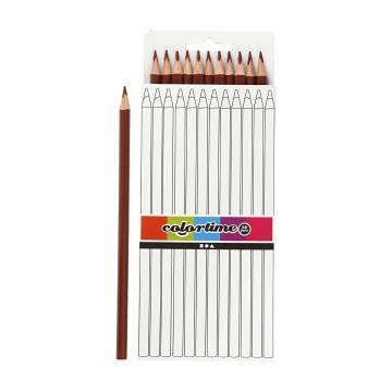 Triangular Colored Pencils - Brown, 12pcs.