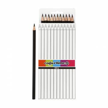 Triangular Colored Pencils - Black, 12pcs.