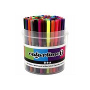 Bucket with 100 Pens, 18 Colours