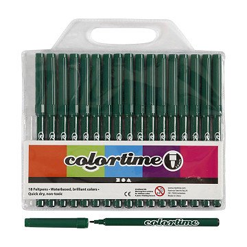 Dark green markers, 18 pcs.