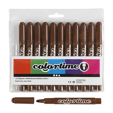 Braune Jumbo Stifte, 12 Stück.