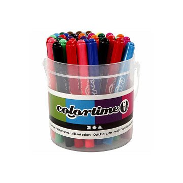 Bucket with 42 Jumbo Markers, 12 Colors