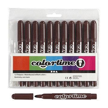 Dark Brown Jumbo Markers, 12 pcs.