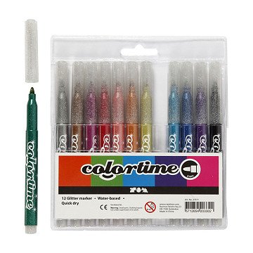 Glitter markers, 12 pcs.