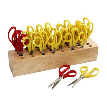 Runde Kinderscheren mit Scherenblock, 24-tlg.