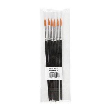 Round Brushes - No. 12, 6 pcs.