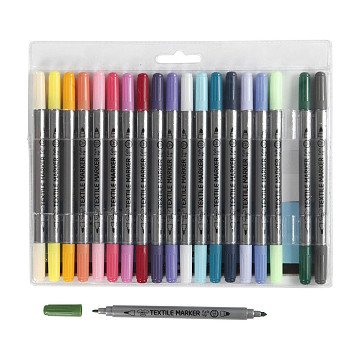 Textile Markers - Extra Colors, 20 pcs.