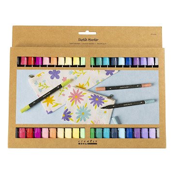 Textielstiften - Extra Kleuren, 20st.