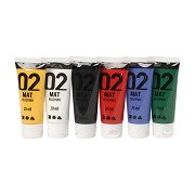 Acrylic paint - Different colours, 02 - Matt, 6x20ml