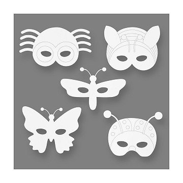 Insect masks Cardboard, 16 pcs.