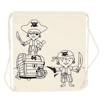 Color your own Cotton Gym Bag Pirates