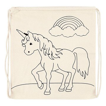 Color your own Cotton Gym Bag Unicorn