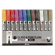 Glass & Porcelain markers, 12 pcs.