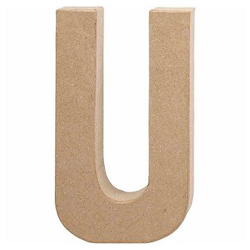 Buchstabe aus Pappmaché – U, 20,5 cm