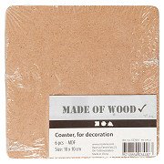 MDF coasters, 6 pcs.