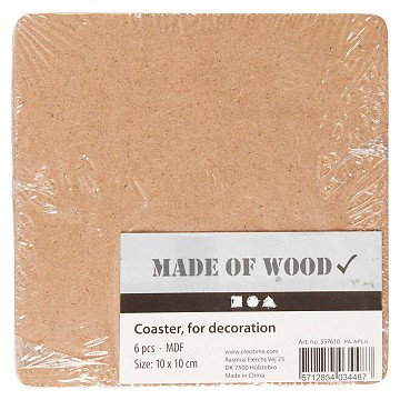 MDF-Untersetzer, 6 Stk.