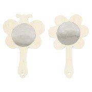 Decorate your Wooden Hand Mirror, 2 pcs. 14cm