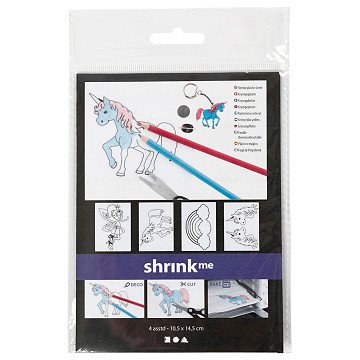 Shrink film with unicorn motifs