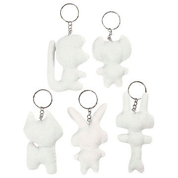 Fabric Animal Keychain, 5 pcs.