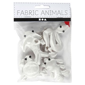 Animal Textile Keychains, 4 pcs.