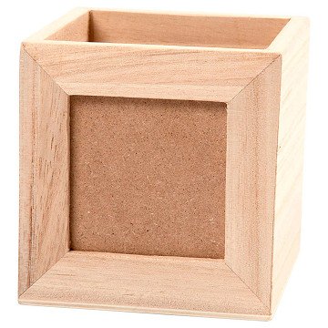 Wooden pen holder with photo frame