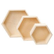 Hexagonal Show Box, 3 pcs.