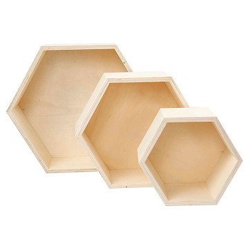 Hexagonal Show Box, 3 pcs.