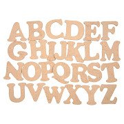 Holzbuchstaben A-Z, 26 Stück.