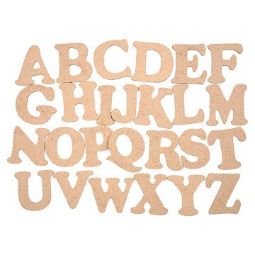 Holzbuchstaben A-Z, 26 Stück.