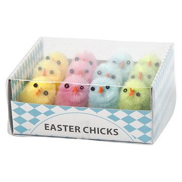 Bunte Osterküken Chenille, 12 Stk.