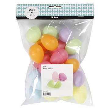 Plastic Eggs Colored, 24 pcs.