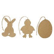 Easter pendants papier-mâché, 6 pcs.
