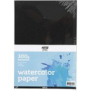 Watercolor paper Black A4 300gr, 10 Sheets