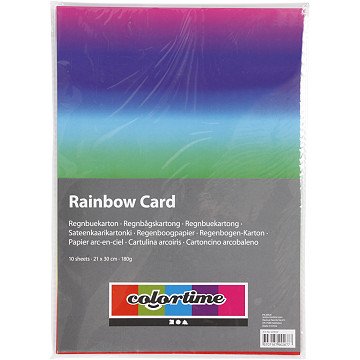 Regenbogenpapier A4 180gr, 10 Blatt