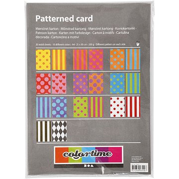 Printed Cardboard Color A4, 20 Sheets, 250gr.