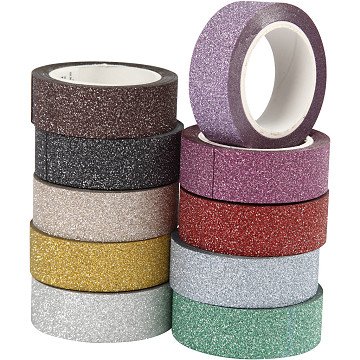 Glitzerbandfarbe, 10 Stück.