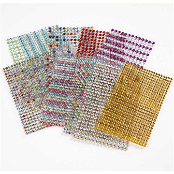 Paste Rhinestones Color, 10 Sheets