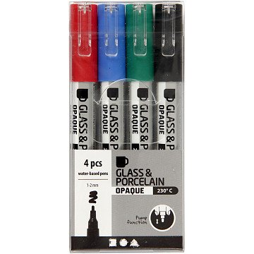 Glas- und Porzellanstifte Color, 4 Stk.